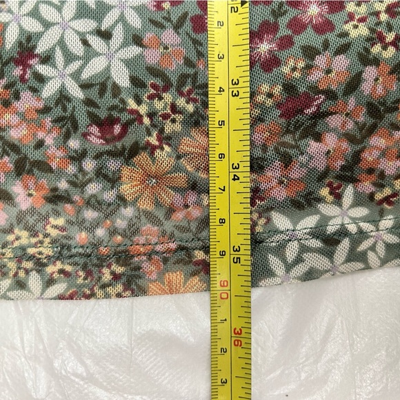Nordstrom Spirit of Grace Green Floral Short Sleeve Mini Dress size L Large - Picture 6 of 8